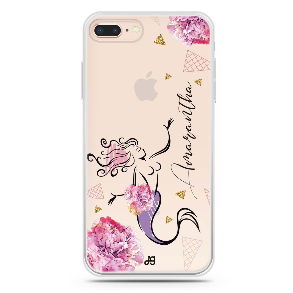 Mermaid With Flower iPhone 8 Plus 水晶透明保護殼