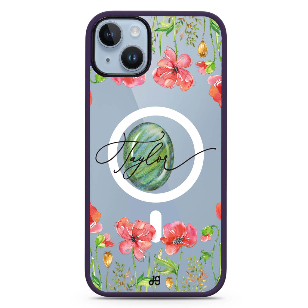 The Greengem Flowers iPhone 14 Plus Magsafe 兼容防衝擊保護殼