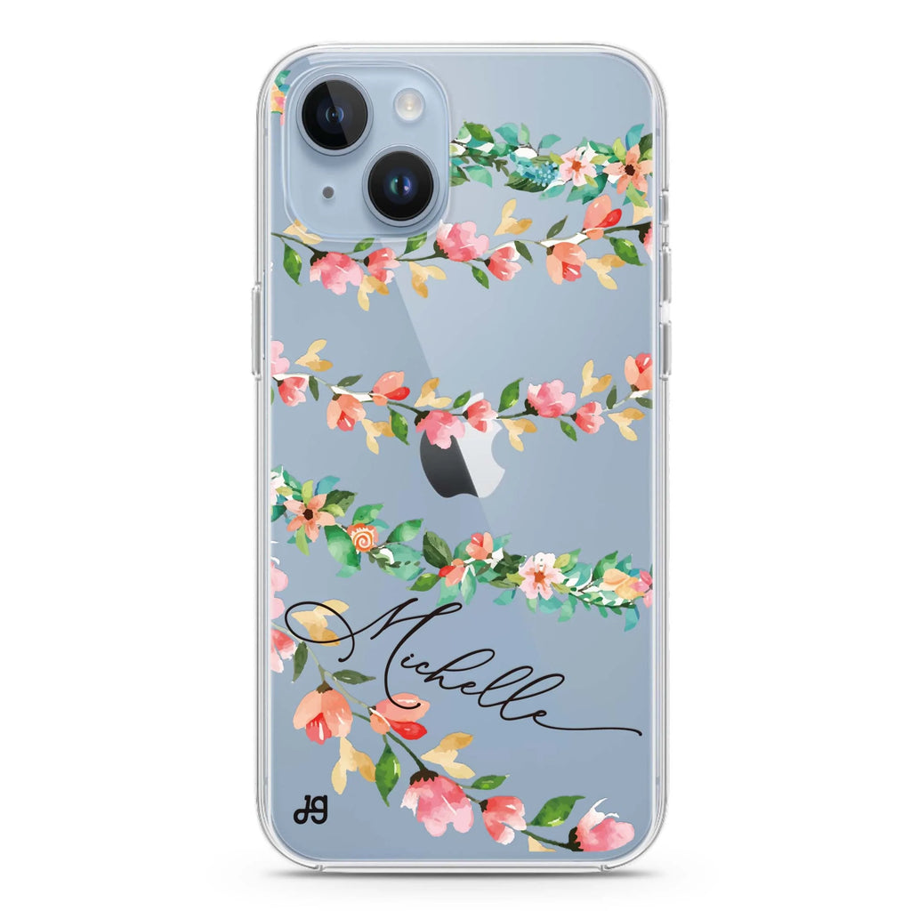 Pink Vine iPhone 14 水晶透明保護殼