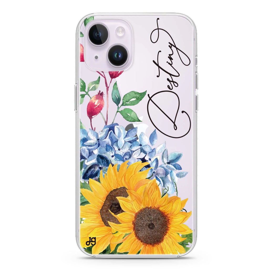 Blooming Sunflower iPhone 14 plus 水晶透明保護殼