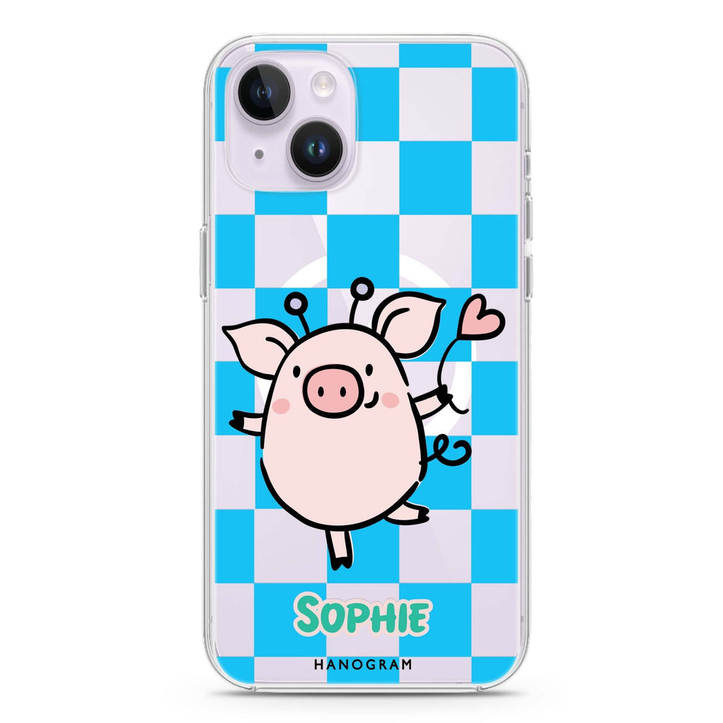Happy Pig iPhone 14 Plus Magsafe 兼容水晶透明保護殼