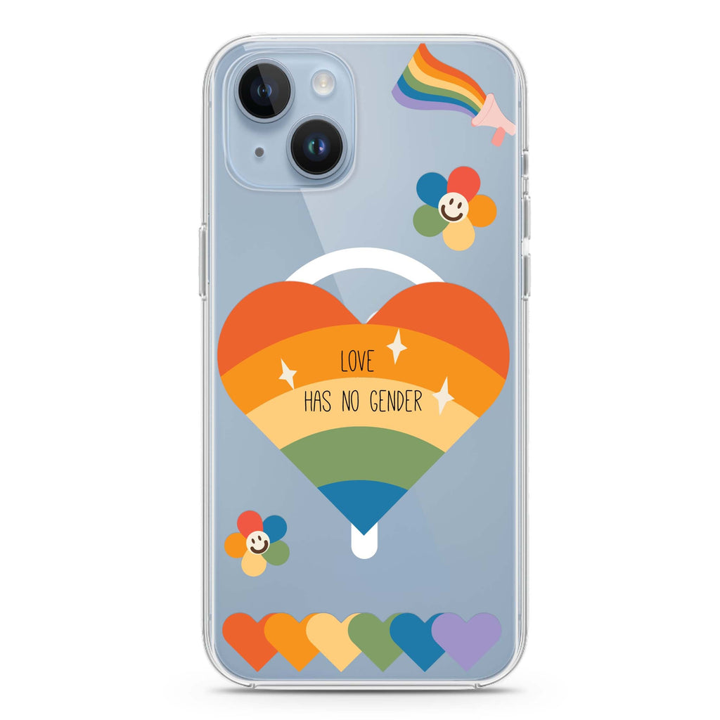 Love Has no gender iPhone 14 Plus Magsafe 兼容水晶透明保護殼