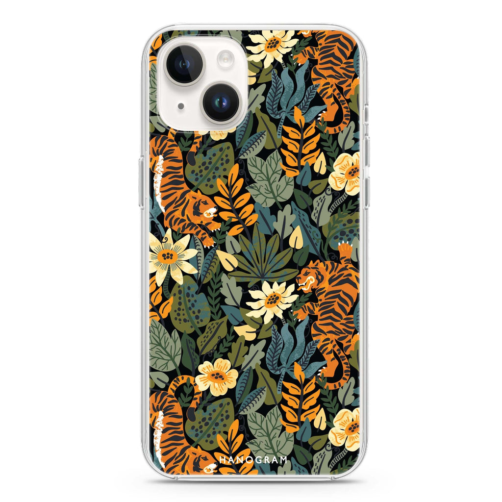 Tiger & Floral iPhone 14 plus 水晶透明保護殼