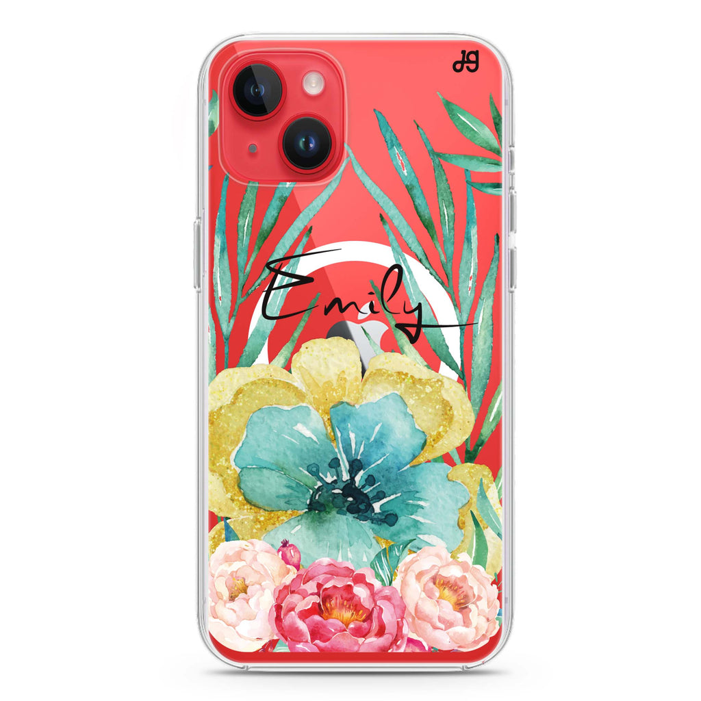 The Great Golden Flower iPhone 14 Plus Magsafe 兼容水晶透明保護殼