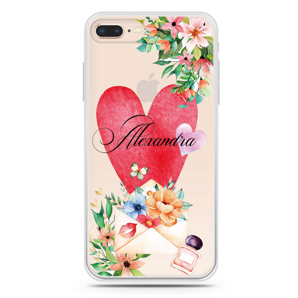 Floral Love Letter iPhone 8 Plus 水晶透明保護殼