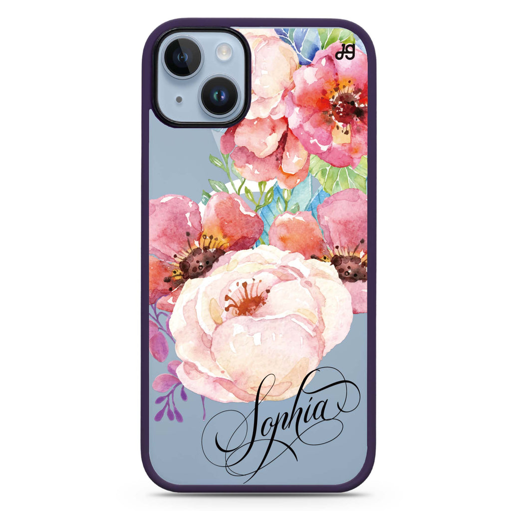 Awakening Watercolor Flowers iPhone 14 Plus Magsafe 兼容防衝擊保護殼
