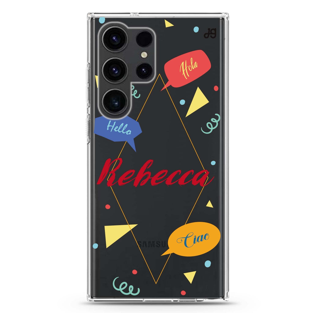 Communicate Fun Samsung Galaxy Ultra 可加名字透明保護殼，適用 S26/S25/S24/S23 Ultra，圖1