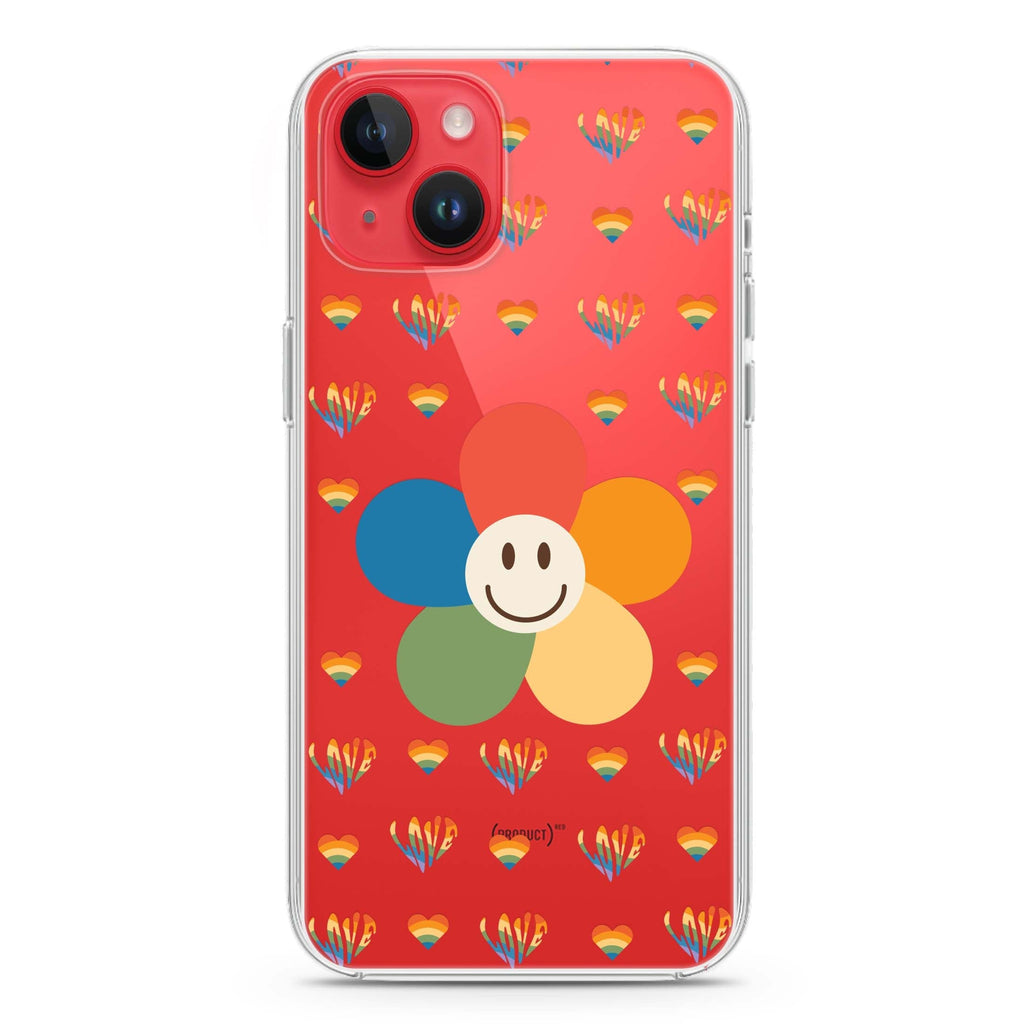 Rainbow Floral iPhone 14 plus 水晶透明保護殼