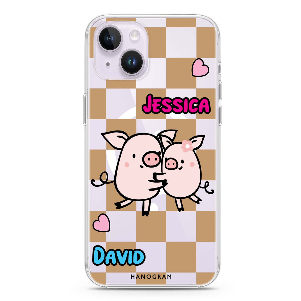 Love Pig iPhone 14 Magsafe 兼容水晶透明保護殼