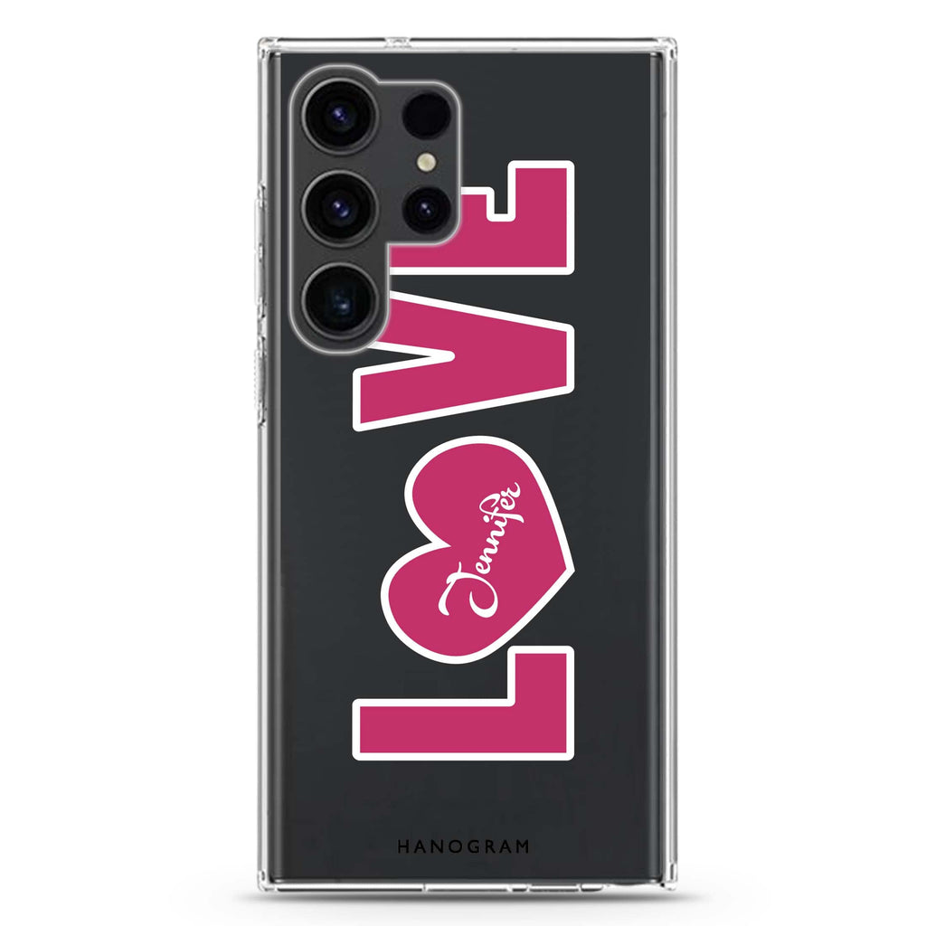 Unique Love Samsung Galaxy Ultra 可加名字透明保護殼，適用 S26/S25/S24/S23 Ultra，圖1