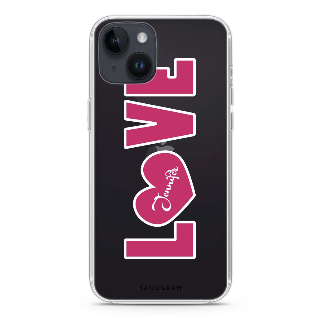 Unique Love iPhone 14 plus 水晶透明保護殼