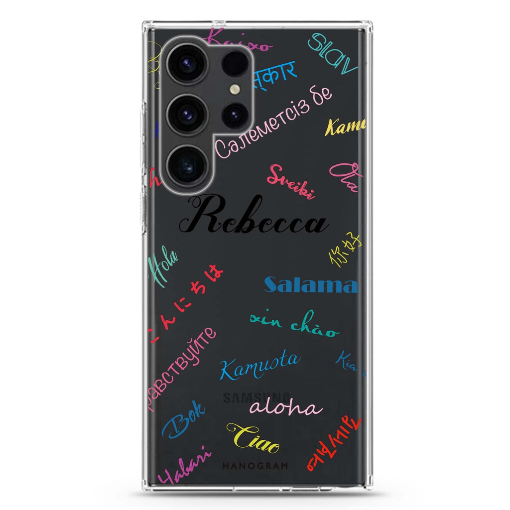 Hello Wrold Samsung Galaxy Ultra 可加名字透明保護殼，適用 S26/S25/S24/S23 Ultra，圖1