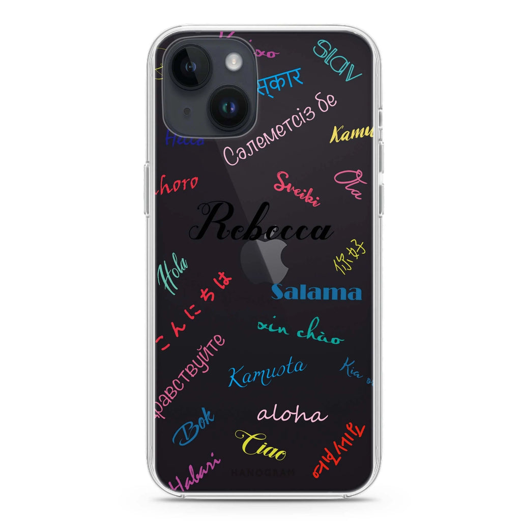 Hello Wrold iPhone 14 水晶透明保護殼