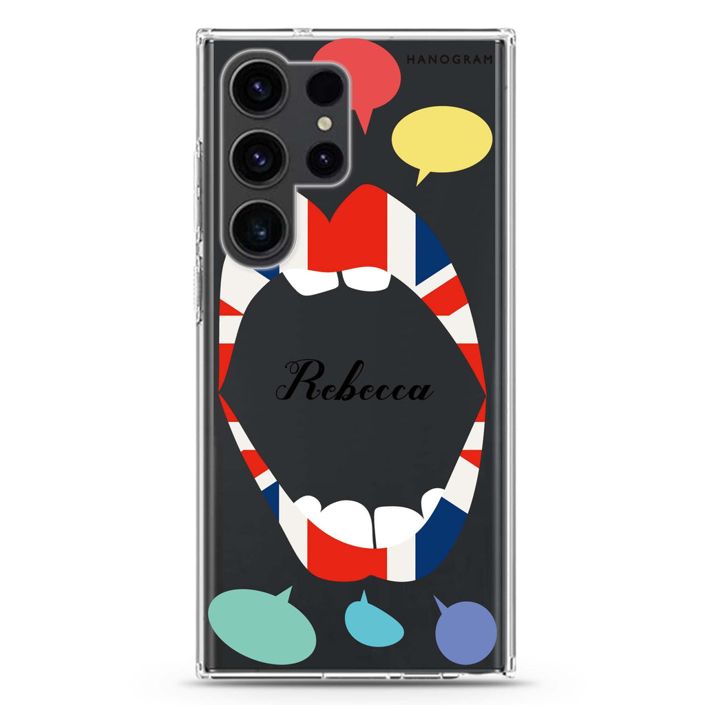 Speak up UK Samsung Galaxy Ultra 可加名字透明保護殼，適用 S26/S25/S24/S23 Ultra，圖1