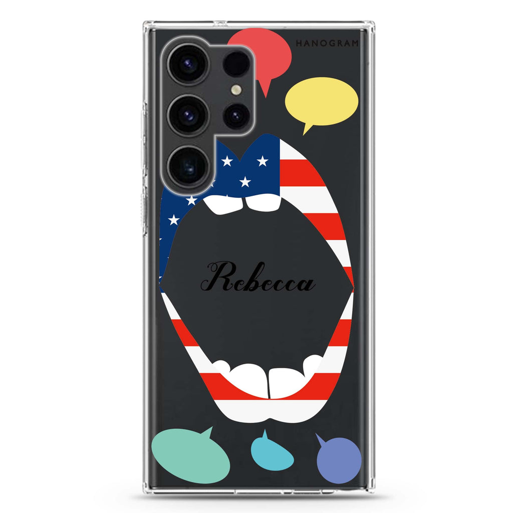 Speak up US Samsung Galaxy Ultra 可加名字透明保護殼，適用 S26/S25/S24/S23 Ultra，圖1