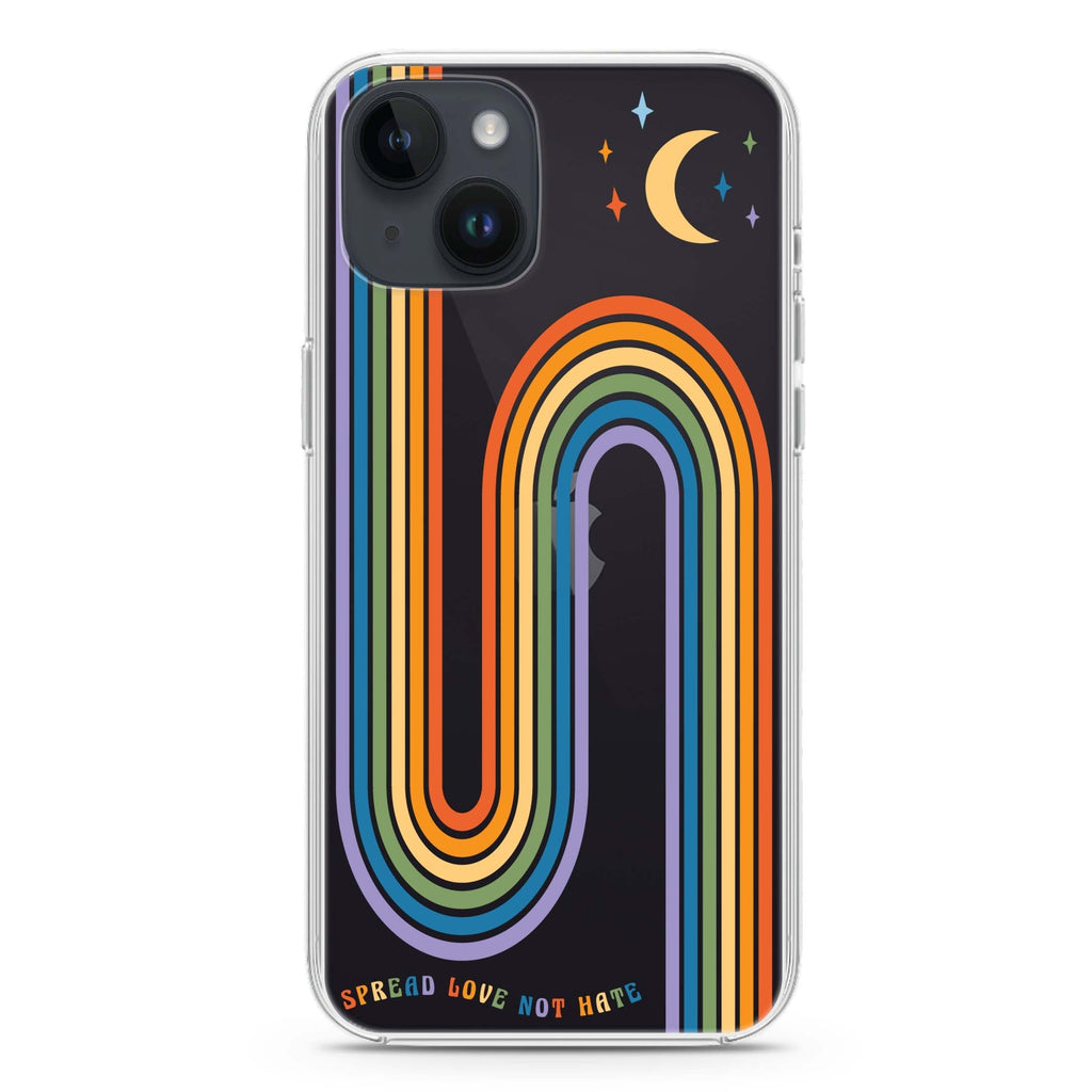 Spread Love with rainbow iPhone 14 水晶透明保護殼