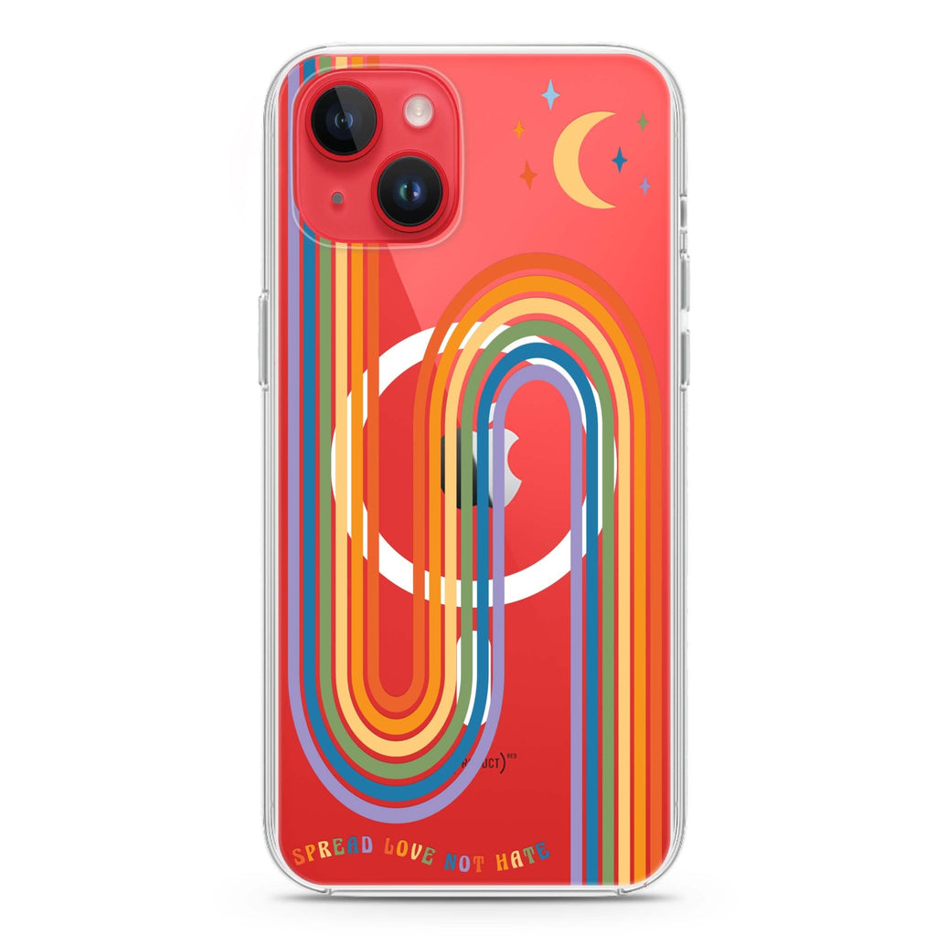 Spread Love with rainbow iPhone 14 Magsafe 兼容水晶透明保護殼