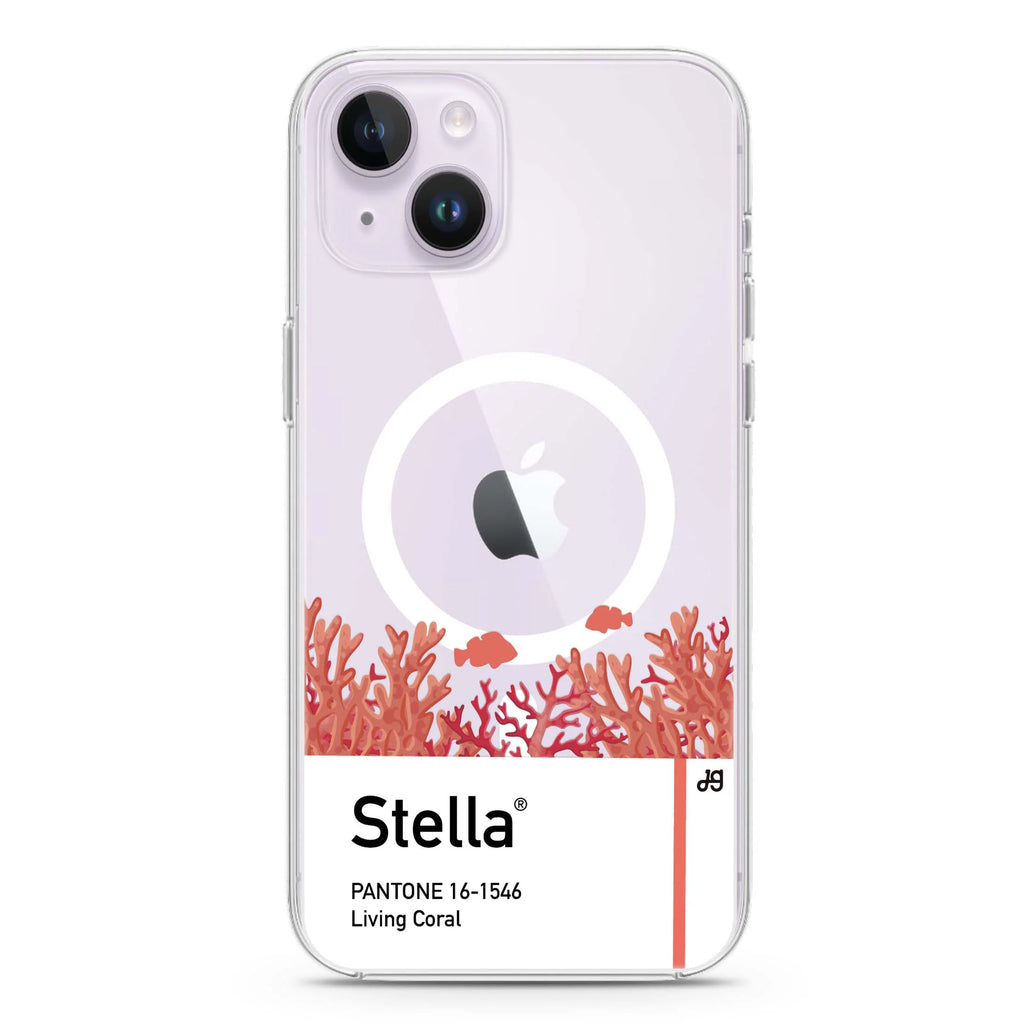 #16-1546 Living Coral I iPhone 14 Plus Magsafe 兼容水晶透明保護殼