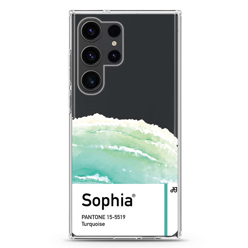 #15-5519 Turquoise I Samsung Galaxy Ultra 可加名字透明保護殼，適用 S26/S25/S24/S23 Ultra，圖1