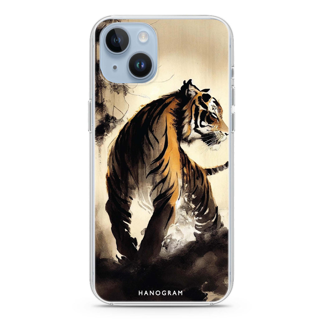 Tiger Painting iPhone 14 Magsafe 兼容水晶透明保護殼