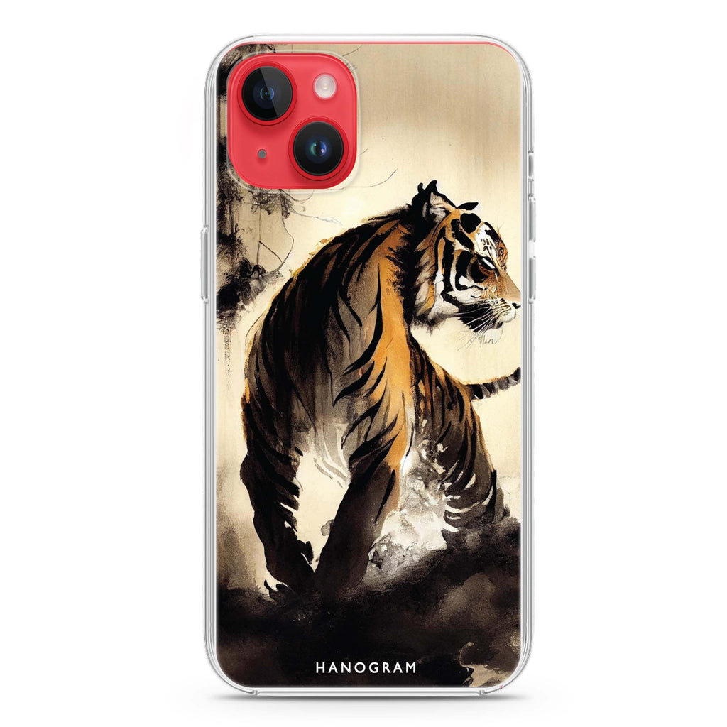Tiger Painting iPhone 14 Plus Magsafe 兼容水晶透明保護殼