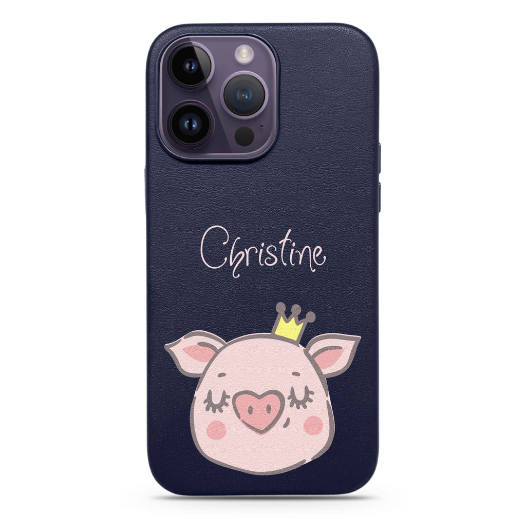 Piggy Queen Magsafe 兼容皮革保護殼