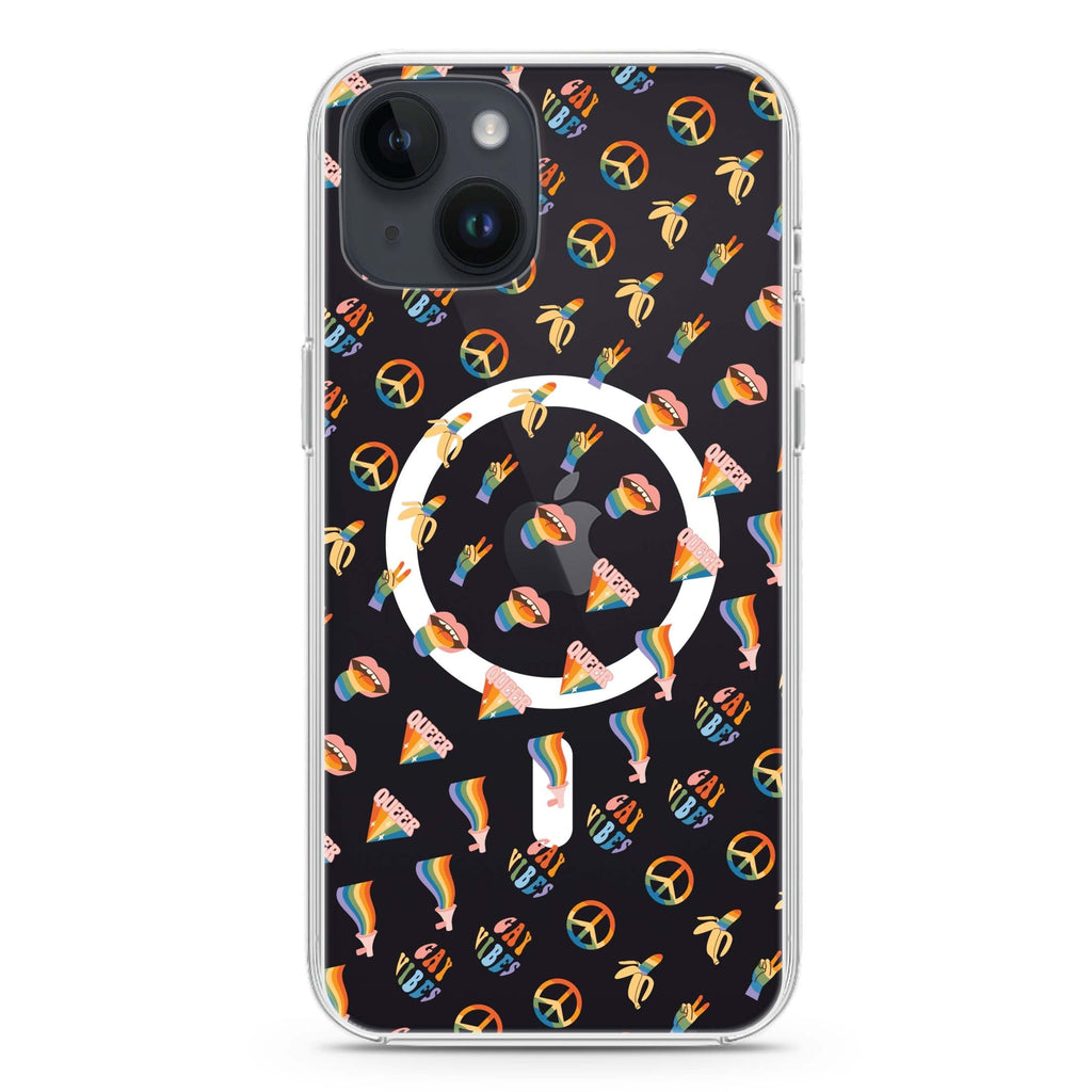 Spread Love all time iPhone 14 Plus Magsafe 兼容水晶透明保護殼