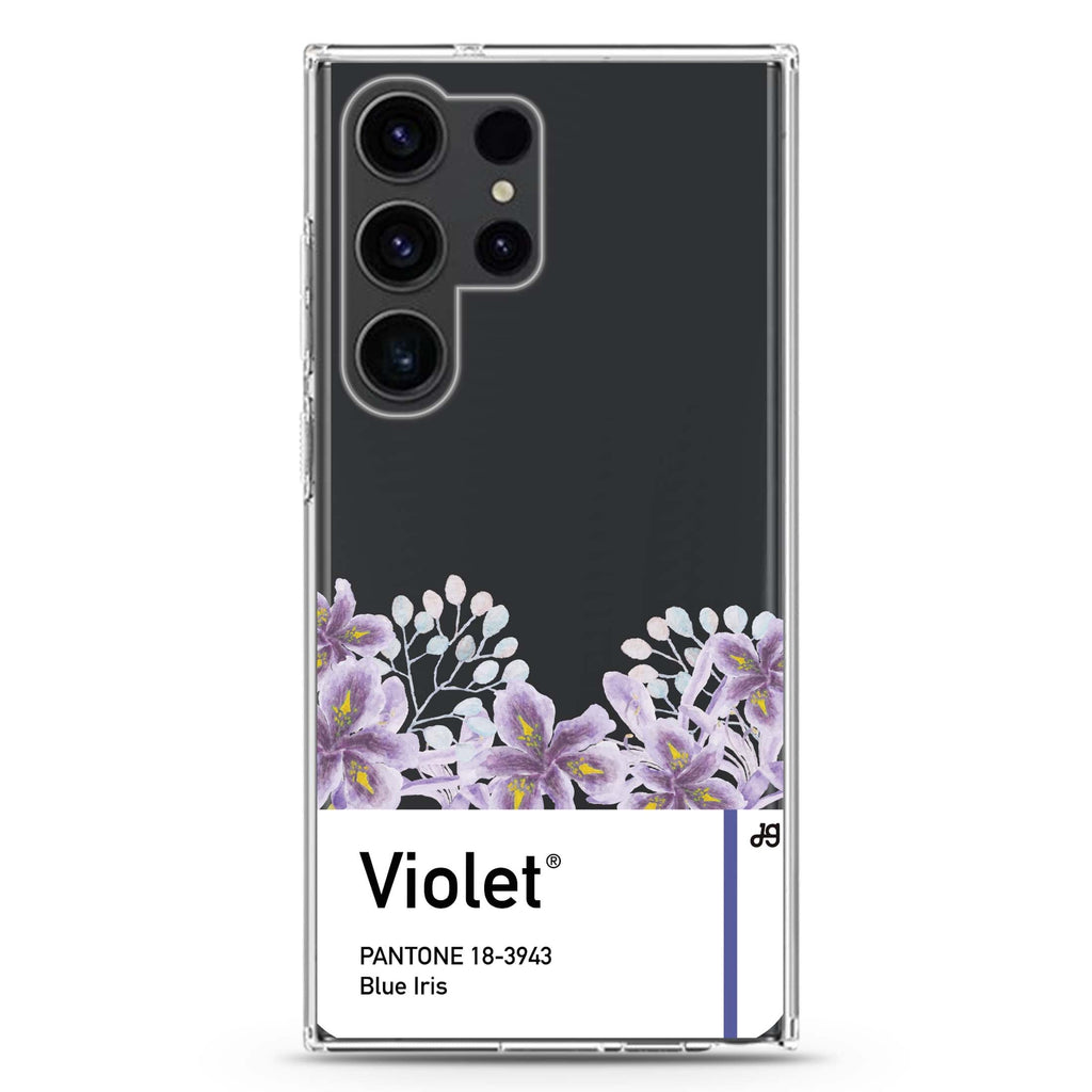 #18-3943 Blue Iris I Samsung Galaxy Ultra 可加名字透明保護殼，適用 S26/S25/S24/S23 Ultra，圖1