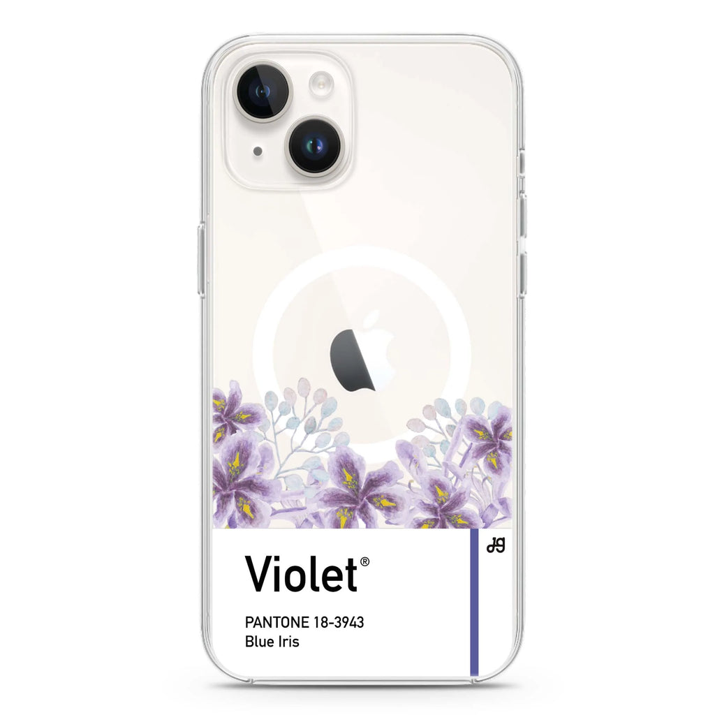 #18-3943 Blue Iris I iPhone 14 Plus Magsafe 兼容水晶透明保護殼