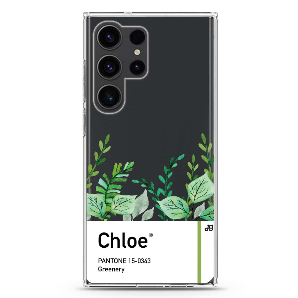 #15-0343 Greenery I Samsung Galaxy Ultra 可加名字透明保護殼，適用 S26/S25/S24/S23 Ultra，圖1