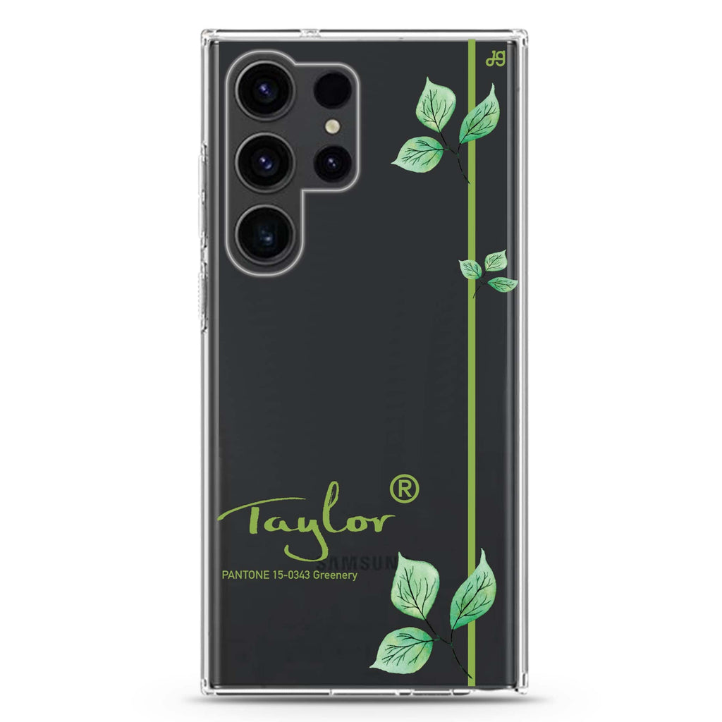 #15-0343 Greenery II Samsung Galaxy Ultra 可加名字透明保護殼，適用 S26/S25/S24/S23 Ultra，圖1