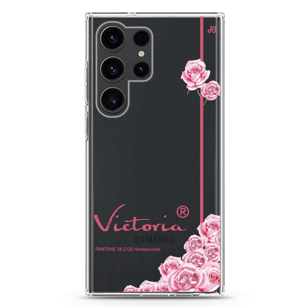 #18-2120 Honeysuckle II Samsung Galaxy Ultra 可加名字透明保護殼，適用 S26/S25/S24/S23 Ultra，圖1