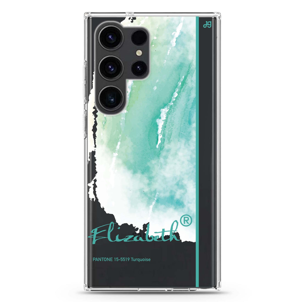 #15-5519 Turquoise II Samsung Galaxy Ultra 可加名字透明保護殼，適用 S26/S25/S24/S23 Ultra，圖1
