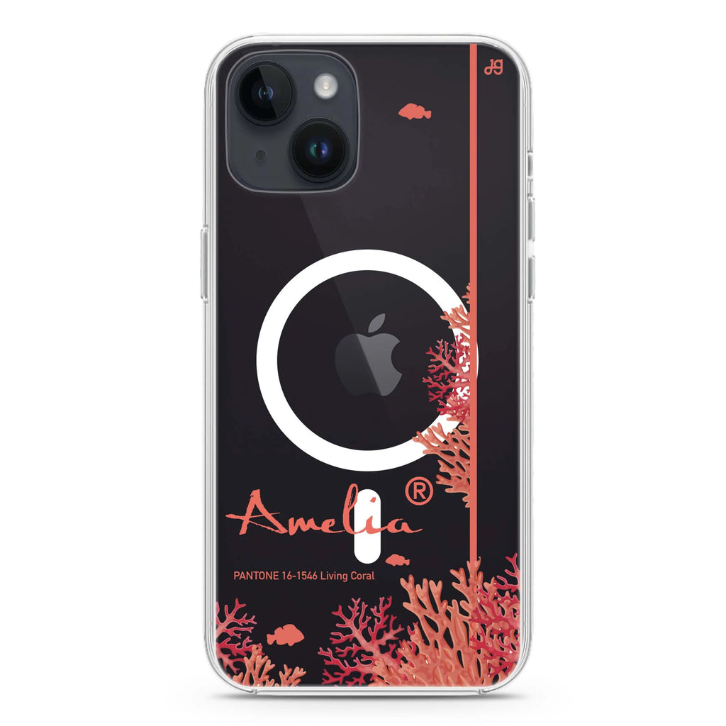 #16-1546 Living Coral II iPhone 14 Plus Magsafe 兼容水晶透明保護殼