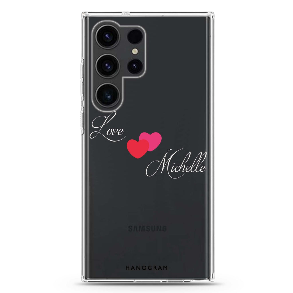 Sweet Heart Samsung Galaxy Ultra 可加名字透明保護殼，適用 S26/S25/S24/S23 Ultra，圖1