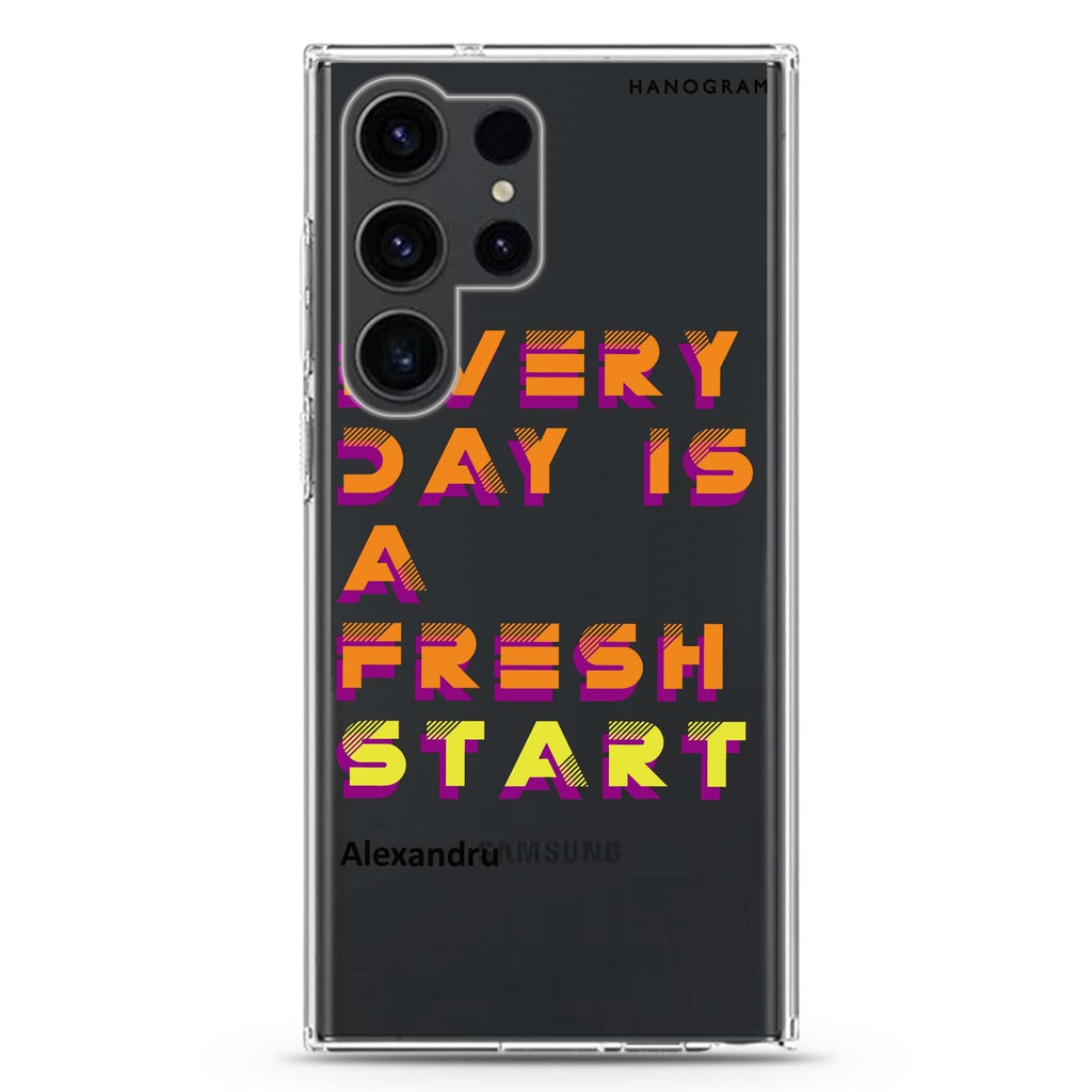 Fresh Start Samsung Galaxy Ultra 可加名字透明保護殼，適用 S26/S25/S24/S23 Ultra，圖1