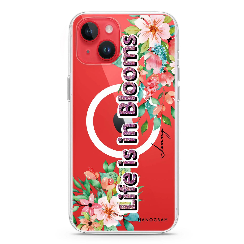 Life is in Blooms iPhone 14 Magsafe 兼容水晶透明保護殼