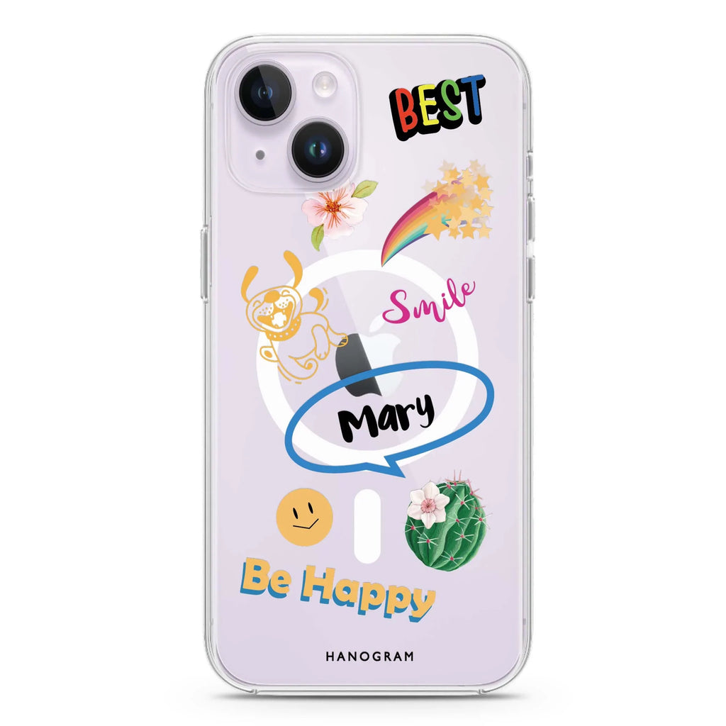 Positive Sticker iPhone 14 Magsafe 兼容水晶透明保護殼