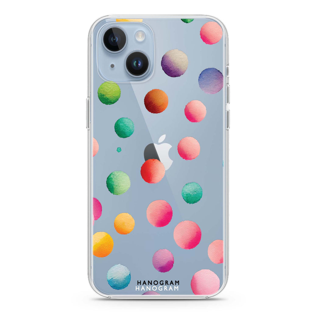 Watercolour Polka Dot iPhone 14 水晶透明保護殼