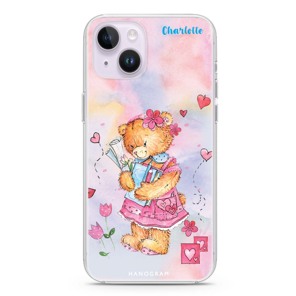 Sweet Heart Bear iPhone 14 Plus Magsafe 兼容水晶透明保護殼
