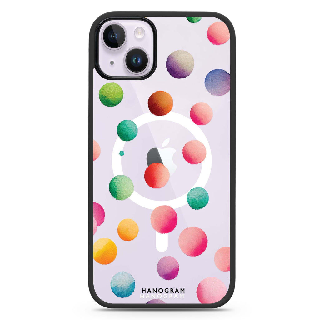 Watercolour Polka Dot iPhone 14 Plus Magsafe 兼容防衝擊保護殼