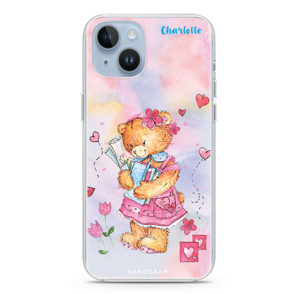 Sweet Heart Bear iPhone 14 Magsafe 兼容水晶透明保護殼