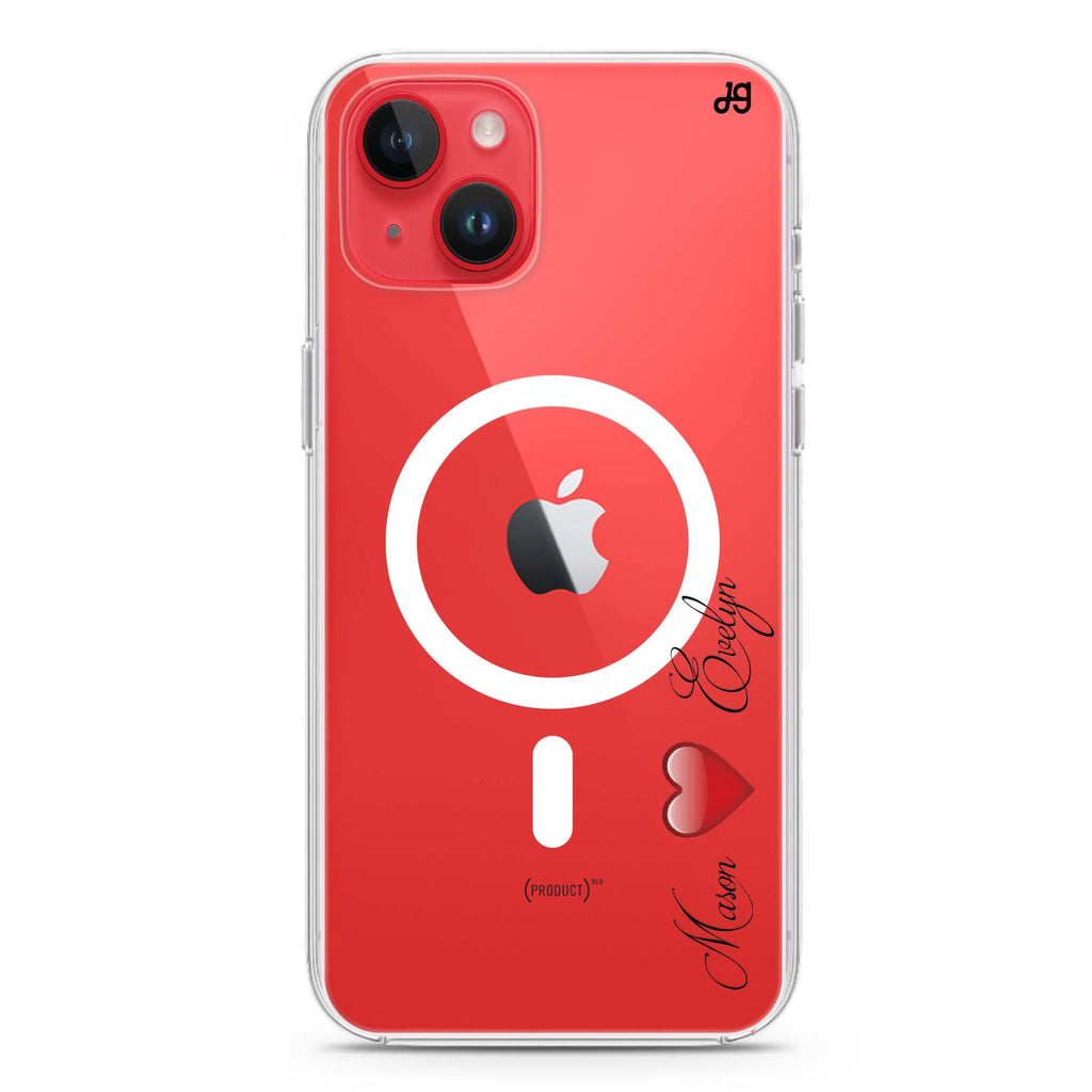 You & Me iPhone 14 Plus Magsafe 兼容水晶透明保護殼
