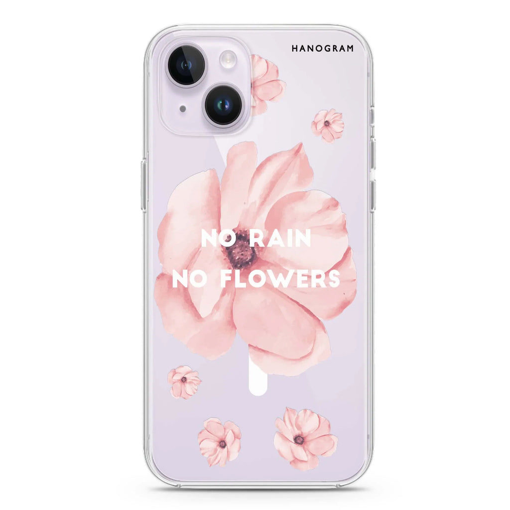 No rain No flowers iPhone 14 Magsafe 兼容水晶透明保護殼
