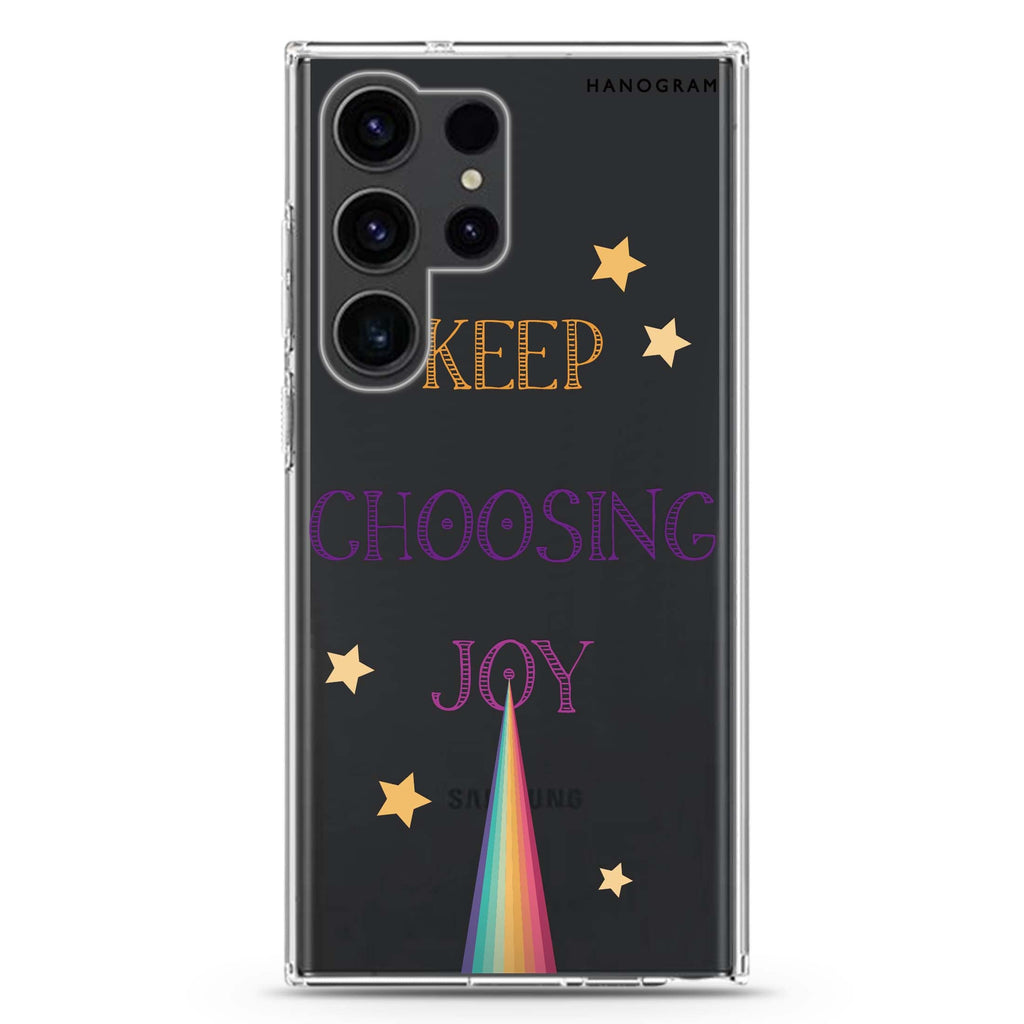 Keep choosing joy Samsung Galaxy Ultra 透明保護殼，適用 S26/S25/S24/S23 Ultra，圖1