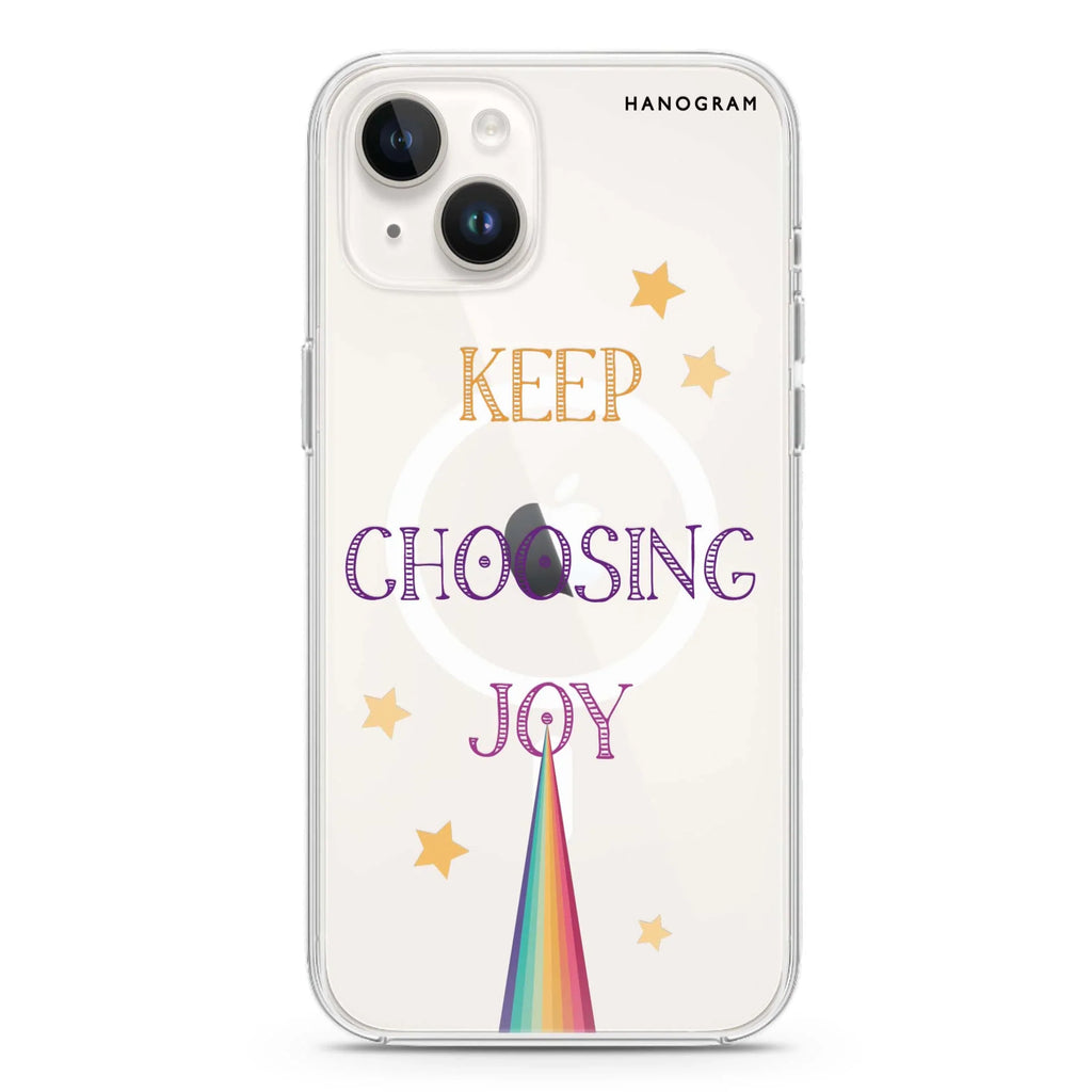 Keep choosing joy iPhone 14 Magsafe 兼容水晶透明保護殼