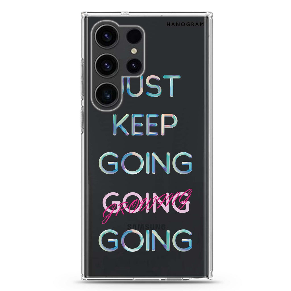 Keep Going Samsung Galaxy Ultra 透明保護殼，適用 S26/S25/S24/S23 Ultra，圖1