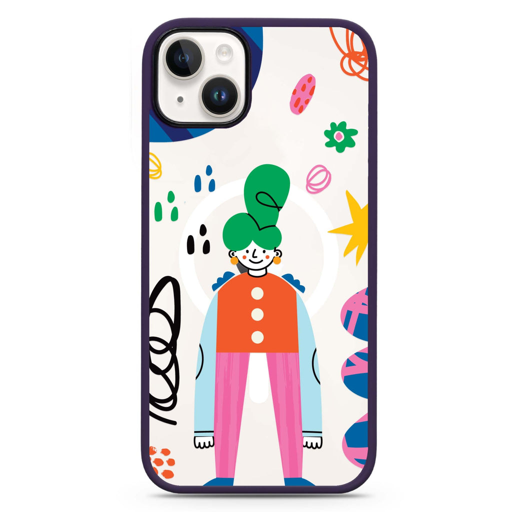 Abstract People iPhone 14 Plus Magsafe 兼容防衝擊保護殼