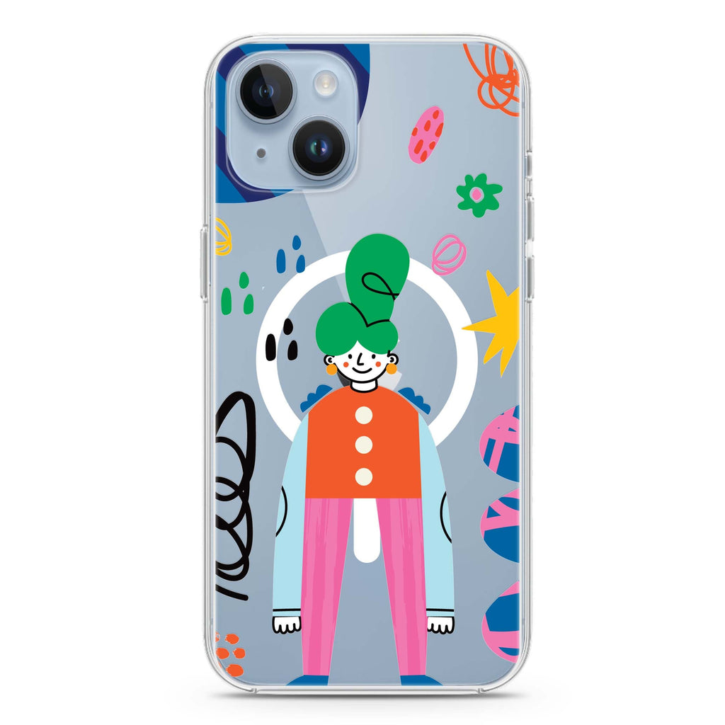 Abstract People iPhone 14 Plus Magsafe 兼容水晶透明保護殼