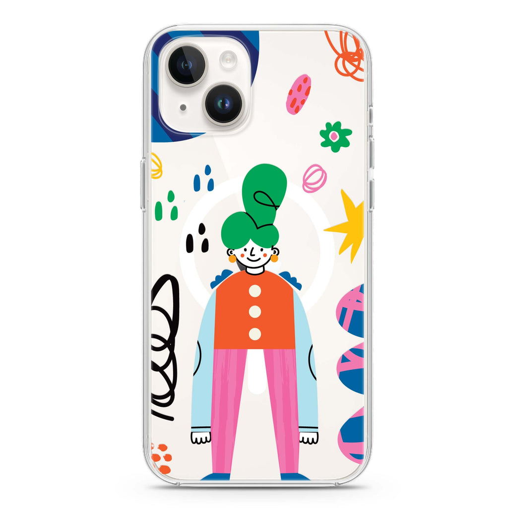 Abstract People iPhone 14 Magsafe 兼容水晶透明保護殼